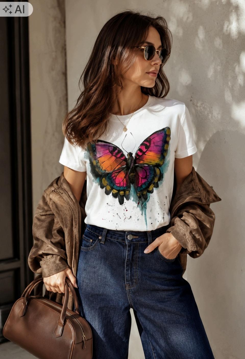 Koszulka oversize NEON BUTTERFLY